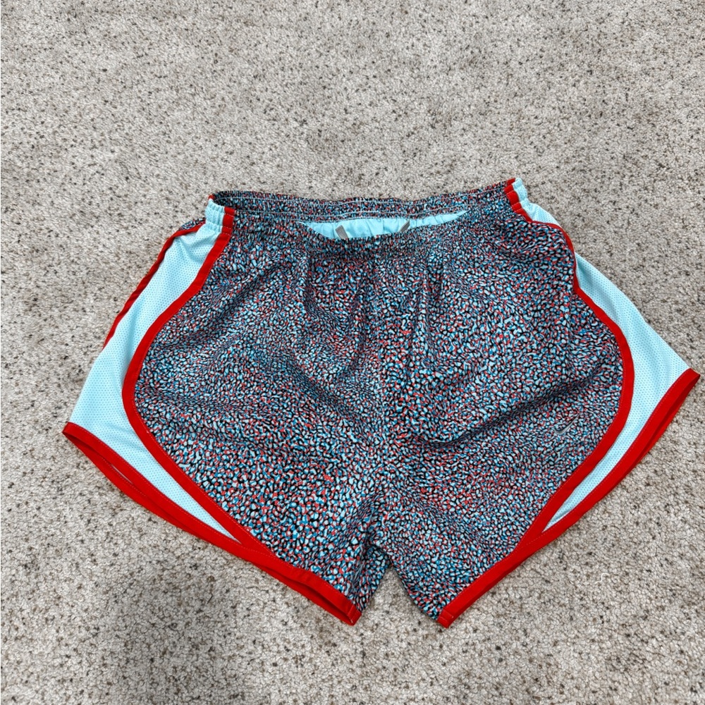 Nike Red and Blue Women's Workout Shorts